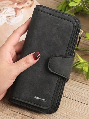 Fashion Women Ladies Wallets Leather Wallet Retro Matte Zipper Long Clutch Purse Wristlet Handbags Business Casual in Saudi Arabia