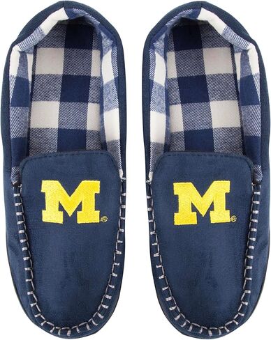 FOCO NCAA MEN'S FLANNEL TOP MOCCASIN SLIPPERS in Saudi Arabia