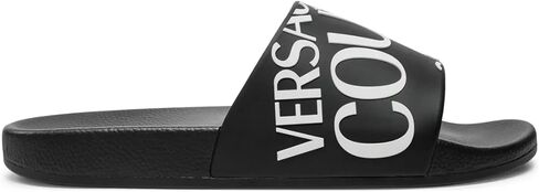 Versace Jeans Couture Mens Black Signature Logo Pool Slide in Saudi Arabia