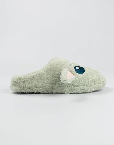 STAR WARS Grogu Adults Green Mule Slippers | 3D Ears Fluffy Home Wear for Movie Fans Character Footwear Merch in Saudi Arabia