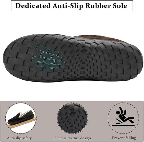Josaywin Men's Cozy Moccasin Slippers with Memory Foam - Rubber Sole with Multi-Directional Grip Indoor/Outdoor House Shoes Size 7-16 in Saudi Arabia