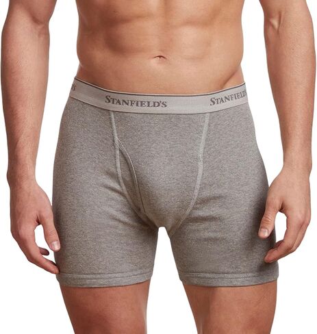 Stanfield's Men's Premium Cotton Boxer Briefs, 4 Pack in Saudi Arabia
