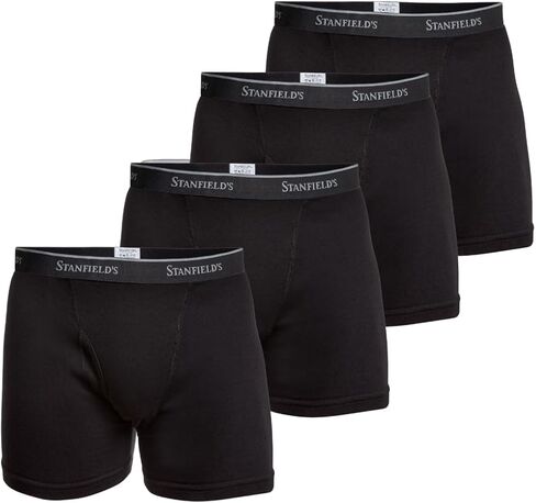 Stanfield's Men's Premium Cotton Boxer Briefs, 4 Pack in Saudi Arabia