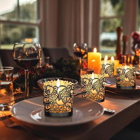 48pcs Votive Candles Holders Wraps, Silver Tea Light Candle Fairy Home Decoration (No Bottom) in Saudi Arabia