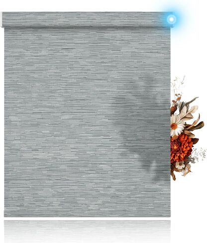 BERISSA Motorized Blinds with Remote,Blackout Smart Blinds for Windows,Linen Fabric,Remote Control,Thermal Insulated Automatic Blinds,Electric Blinds with USB/Solar Pannel.Brown in Saudi Arabia