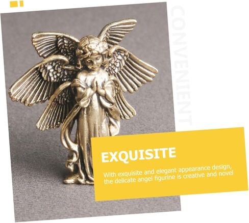 Vintage Brass Angel Statue Creative Cupid-Shape Figurine for Desktop Decor Elegant Brass Craft Ornament for Indoor Tabletop Angel Decoration Unique Home Office Accent in Saudi Arabia