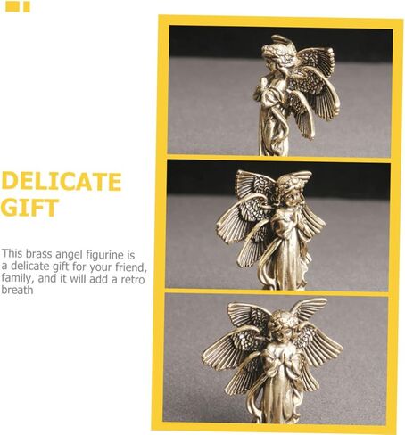 Vintage Brass Angel Statue Creative Cupid-Shape Figurine for Desktop Decor Elegant Brass Craft Ornament for Indoor Tabletop Angel Decoration Unique Home Office Accent in Saudi Arabia
