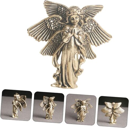 Vintage Brass Angel Statue Creative Cupid-Shape Figurine for Desktop Decor Elegant Brass Craft Ornament for Indoor Tabletop Angel Decoration Unique Home Office Accent in Saudi Arabia