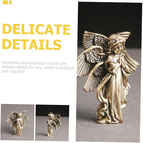 Vintage Brass Angel Statue Creative Cupid-Shape Figurine for Desktop Decor Elegant Brass Craft Ornament for Indoor Tabletop Angel Decoration Unique Home Office Accent in Saudi Arabia