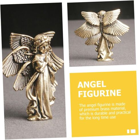 Vintage Brass Angel Statue Creative Cupid-Shape Figurine for Desktop Decor Elegant Brass Craft Ornament for Indoor Tabletop Angel Decoration Unique Home Office Accent in Saudi Arabia