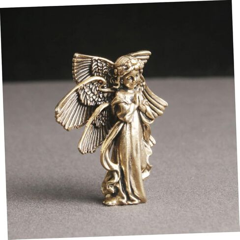 Vintage Brass Angel Statue Creative Cupid-Shape Figurine for Desktop Decor Elegant Brass Craft Ornament for Indoor Tabletop Angel Decoration Unique Home Office Accent in Saudi Arabia
