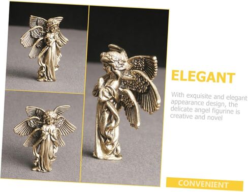 Vintage Brass Angel Statue Creative Cupid-Shape Figurine for Desktop Decor Elegant Brass Craft Ornament for Indoor Tabletop Angel Decoration Unique Home Office Accent in Saudi Arabia