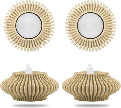 Unique Tealight Candle Holders, Set of 2, Modern Design (Walnut) in Saudi Arabia