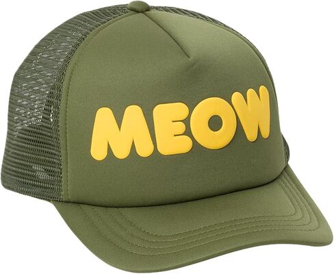 TED & HERB Meow Trucker Hat | Adjustable 100% Polyester | Puff Ink Print | Casual Standard Fit | Rescue Support in Saudi Arabia