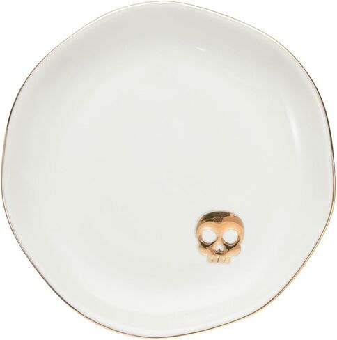 InnoBeta Skull Gifts for Women, Ceramic Jewelry Dish, Trinket Tray for Rings Earrings Necklace Keys, Decorative Plate for Birthday, Christmas, Mother's Day, 4.75" in Saudi Arabia