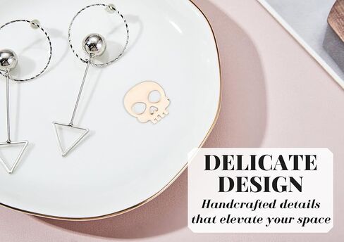 InnoBeta Skull Gifts for Women, Ceramic Jewelry Dish, Trinket Tray for Rings Earrings Necklace Keys, Decorative Plate for Birthday, Christmas, Mother's Day, 4.75" in Saudi Arabia