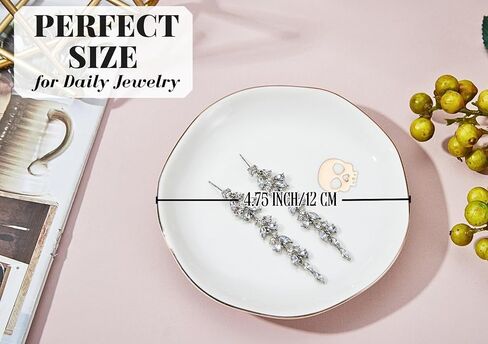 InnoBeta Skull Gifts for Women, Ceramic Jewelry Dish, Trinket Tray for Rings Earrings Necklace Keys, Decorative Plate for Birthday, Christmas, Mother's Day, 4.75" in Saudi Arabia