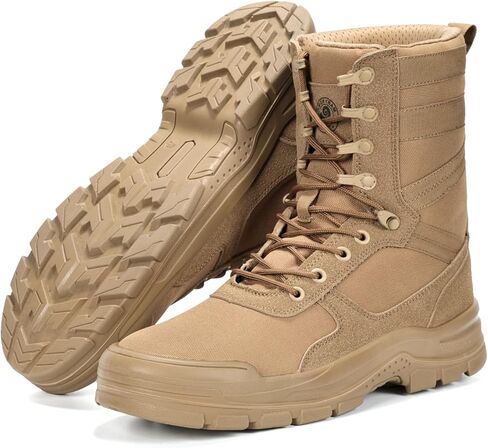 ANGRYRAM Work Boots for Men Steel Toe Men's Tactical Military Boot Comfortable Lightweight Slip Resistant Hiking Boots for Men in Saudi Arabia