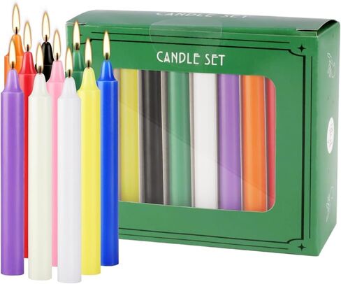 40 Pack Assorted Color Spell Chime Candles, 4 Inch Mini Taper Candles for Home Decor Kitchen Decor Wedding Decoration-10 Colours,Great for Casting Chimes, Rituals，Christmas Candles in Kuwait