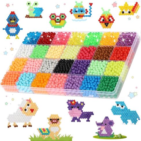 Fuse Beads Non-Iron Kit Over 3200 Beads 28 Colors Makes Creations with No Heat Mega Bead Refill in Saudi Arabia