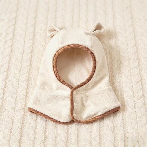 Warm Winter Hats, Winter Beanie Hat, Cute Thick Earflap Hood Hat Scarves with Ears(Beige) in Saudi Arabia