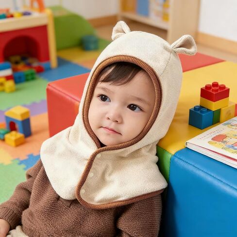 Warm Winter Hats, Winter Beanie Hat, Cute Thick Earflap Hood Hat Scarves with Ears(Beige) in Saudi Arabia