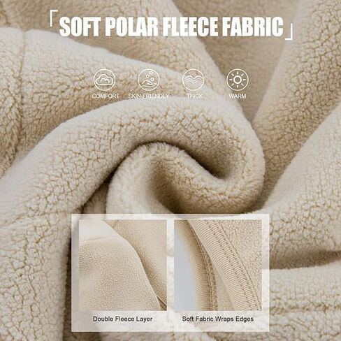 Warm Winter Hats, Winter Beanie Hat, Cute Thick Earflap Hood Hat Scarves with Ears(Beige) in Saudi Arabia