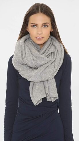 White & Warren Women's Cashmere Travel Wrap Scarf, Grey Heather, One Size in Saudi Arabia