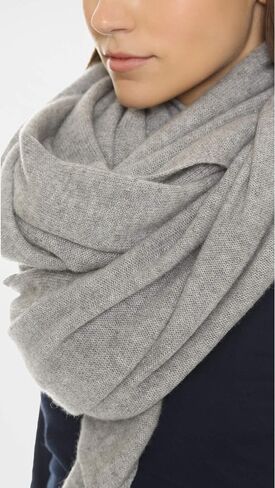 White & Warren Women's Cashmere Travel Wrap Scarf, Grey Heather, One Size in Saudi Arabia