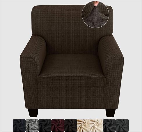 ZNSAYOTX Chair Slipcovers with Arms for Living Room High Stretchy Spandex Pet Friendly Armchair Furniture Protection Covers (Black and White, Chair) in Saudi Arabia