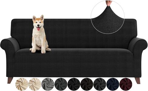 ZNSAYOTX Chair Slipcovers with Arms for Living Room High Stretchy Spandex Pet Friendly Armchair Furniture Protection Covers (Black and White, Chair) in Saudi Arabia
