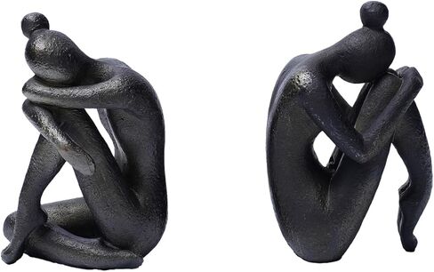 Decorative Bookends, Unique Book Ends to Hold Books Heavy Duty for Office Desk, Vintage Antique Black Home Decor, Shelf Decoration, Modern Living Room Decor in Saudi Arabia