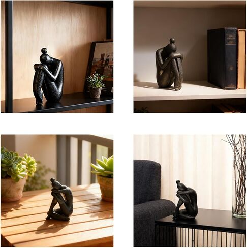 Decorative Bookends, Unique Book Ends to Hold Books Heavy Duty for Office Desk, Vintage Antique Black Home Decor, Shelf Decoration, Modern Living Room Decor in Saudi Arabia