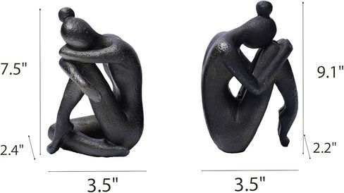 Decorative Bookends, Unique Book Ends to Hold Books Heavy Duty for Office Desk, Vintage Antique Black Home Decor, Shelf Decoration, Modern Living Room Decor in Saudi Arabia