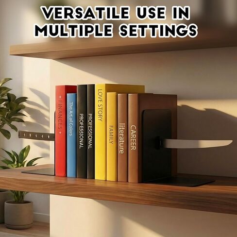 Katana Bookend Decorative Modern Metal Black Bookend Funny for Shelve Katana Book Stopper Holder Anime Decor and Gifts in Saudi Arabia