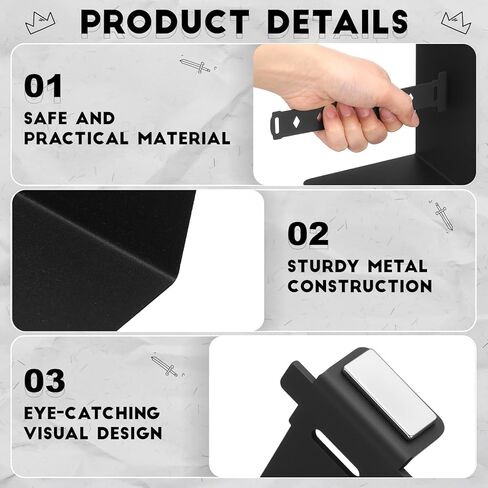 Katana Bookend Decorative Modern Metal Black Bookend Funny for Shelve Katana Book Stopper Holder Anime Decor and Gifts in Saudi Arabia