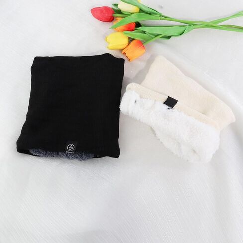 Knit Fleece Neck Gaiter, Neck Warmer for Men Women Winter Warm Infinity Scarf for Cold Weather & Outdoor Activities in Saudi Arabia