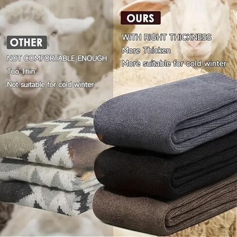 Men's Winter Socks Thermal Boot Insulated Thick Heated Socks 3 Pairs in Saudi Arabia