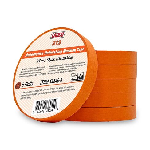 LAUCO Orange Automotive Refinishing Masking Tape, Autobody Painters Tape, 1.5 in. X 60 Yd. 24 Rolls, Moisture, UV and Heat Resistant, Multi-Purpose Masking Tape, No Residue, Painters Tape Bulk in Kuwait