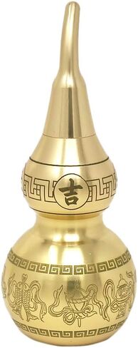 fengshuisale Feng Shui Brass Wu Lou/Hu Lu Gourd (Gold) (#3) in Saudi Arabia