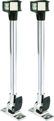 Attwood 7812-S-7 Lightarmor قابل للطي 12 بوصة LED 3 ميل بحري ترويسة/مرساة ضوء، فضي in Kuwait