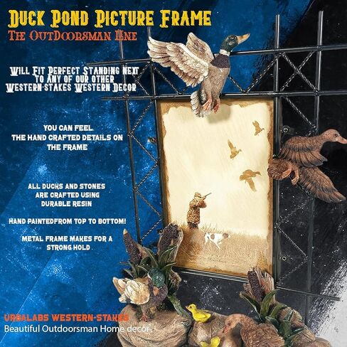 إطار صورة Mel's Dreams Duck Hunter مقاس 4x6 - ديكور ريفي لكوخ ريفي، إطار صور لصيد الطيور المائية للمزرعة أو النزل in Kuwait