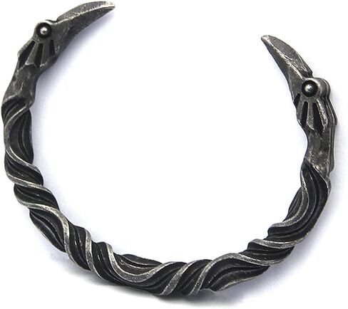 Gray Color Raven Bracelet Bangle - Adjustable Never Fade Stainless Steel Viking Norse Scandinavian Torc in Saudi Arabia