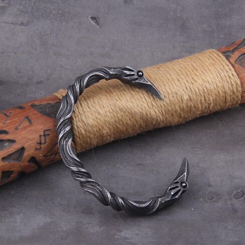 Gray Color Raven Bracelet Bangle - Adjustable Never Fade Stainless Steel Viking Norse Scandinavian Torc in Saudi Arabia