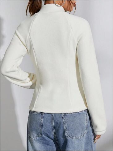 SOLY HUX Women's Zip Up Fleece Jacket Long Sleeve Stand Collar Warm Casual Fall Outerwear with Pocket in Saudi Arabia