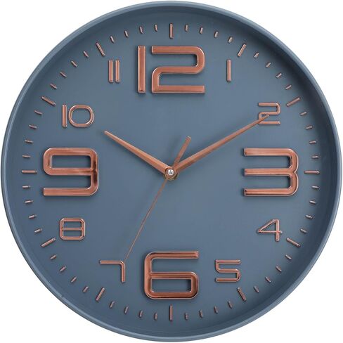 12 inch Silent and Non tick Battery Powered Quartz Round Wall Clock, Blue Modern Decorative Clock, Suitable for Home, Office, Bedroom (Purple;) in Saudi Arabia