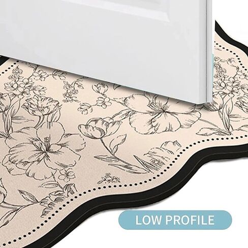 WC Bathroom Bathroom Light Luxury Absorbent Anti-Slip Door Rug 15.6×23.4Inch，Wave in Saudi Arabia