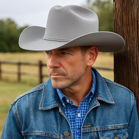 El Cattleman Handmade Cowboy Hat – 100% Bolivian Wool Felt, Premium Western Hat, 4 5/8" Crown, 4" Brim, Made in Mexico in Saudi Arabia