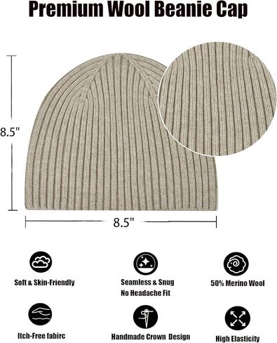 Wool Knit Fisherman Beanie Hat for Men Women,Cuffless Warm Short Cuff Beanies Toboggan Ski Hats Winter Skull Cap in Saudi Arabia