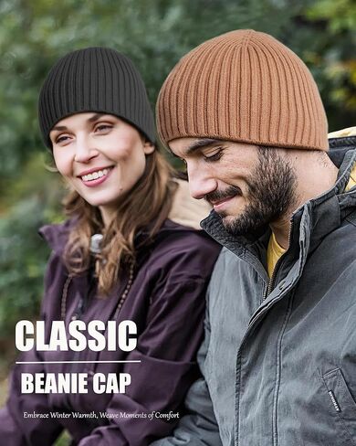 Wool Knit Fisherman Beanie Hat for Men Women,Cuffless Warm Short Cuff Beanies Toboggan Ski Hats Winter Skull Cap in Saudi Arabia